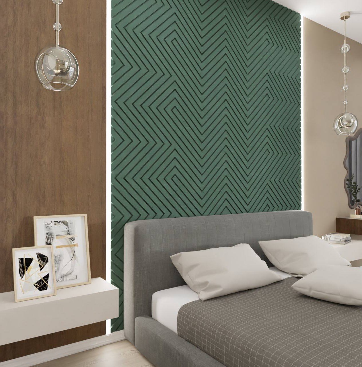 Стеновая панель под покраску Bello Deco СП 14 500×500×12 фото в интерьере